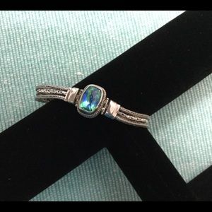 Awesome Sterling Silver and Sea Stone Bracelet